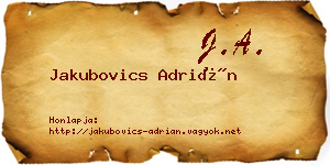 Jakubovics Adrián névjegykártya