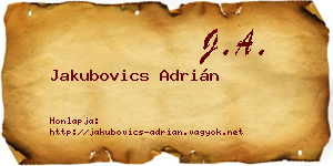 Jakubovics Adrián névjegykártya