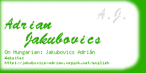 adrian jakubovics business card